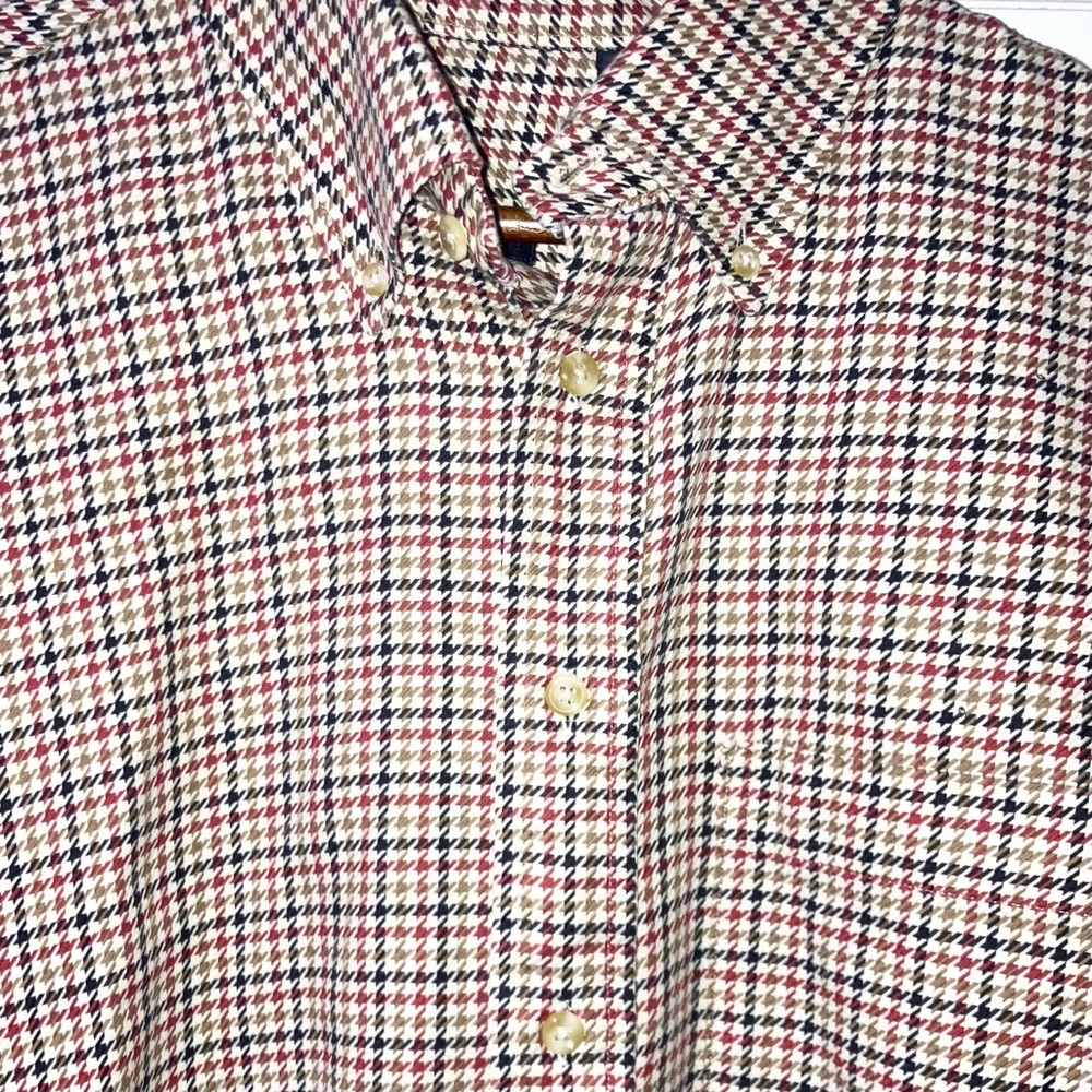 Burberry Mens Cream Red Herringbone Long Sleeve Button Down Shirt Size X-Large - Picture 3 of 6